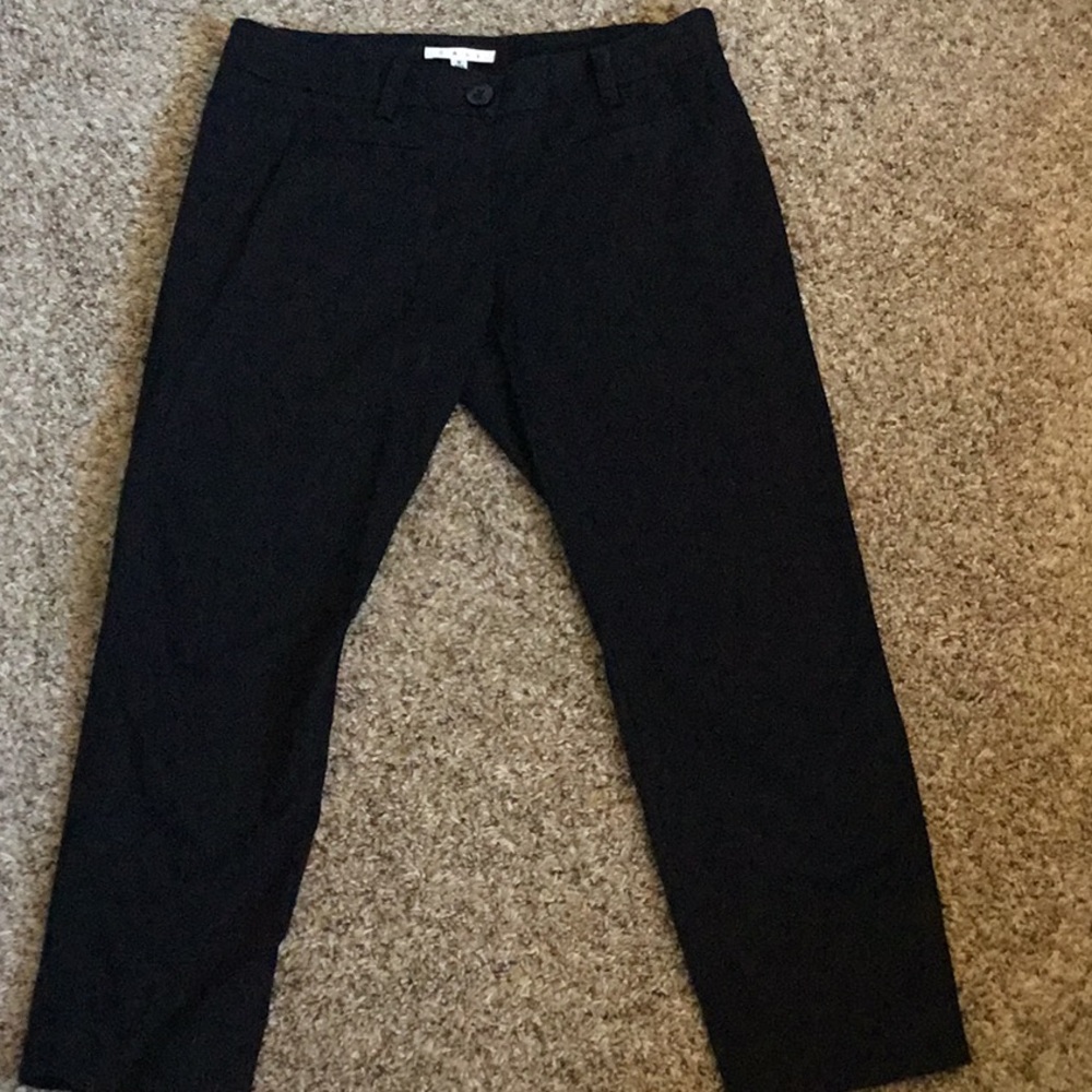 CAbi Black Pique Cropped Pants size 8